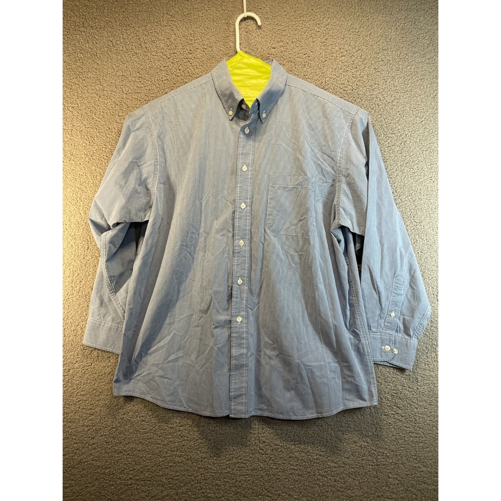 Roundtree & Yorke Dress  Shirt Men's Size XL Blue‎ Business Casual
